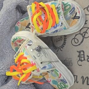 Colorful Kids Shoes with Orange and Yellow Laces